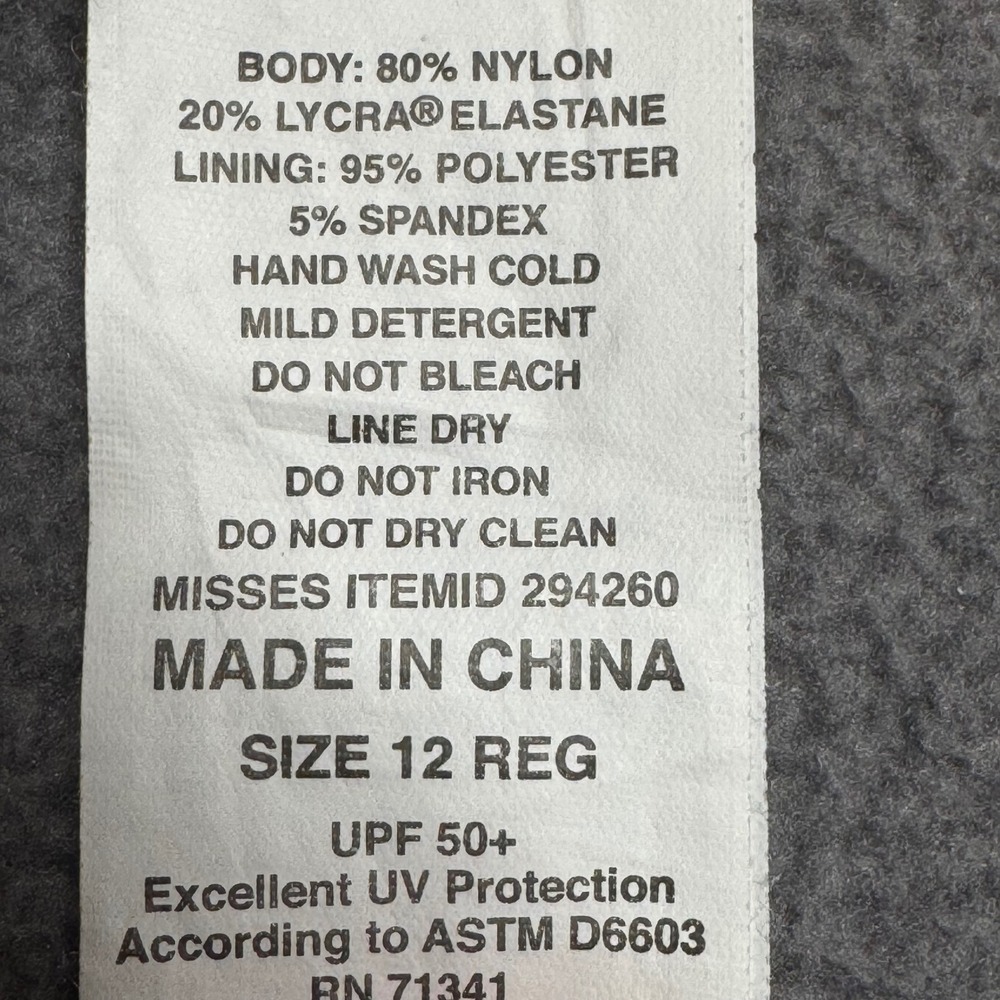 LL Bean Tankini Swim Top Geometric Tile Print Modest Blue Size 12 Reg 294260 - Picture 8 of 9